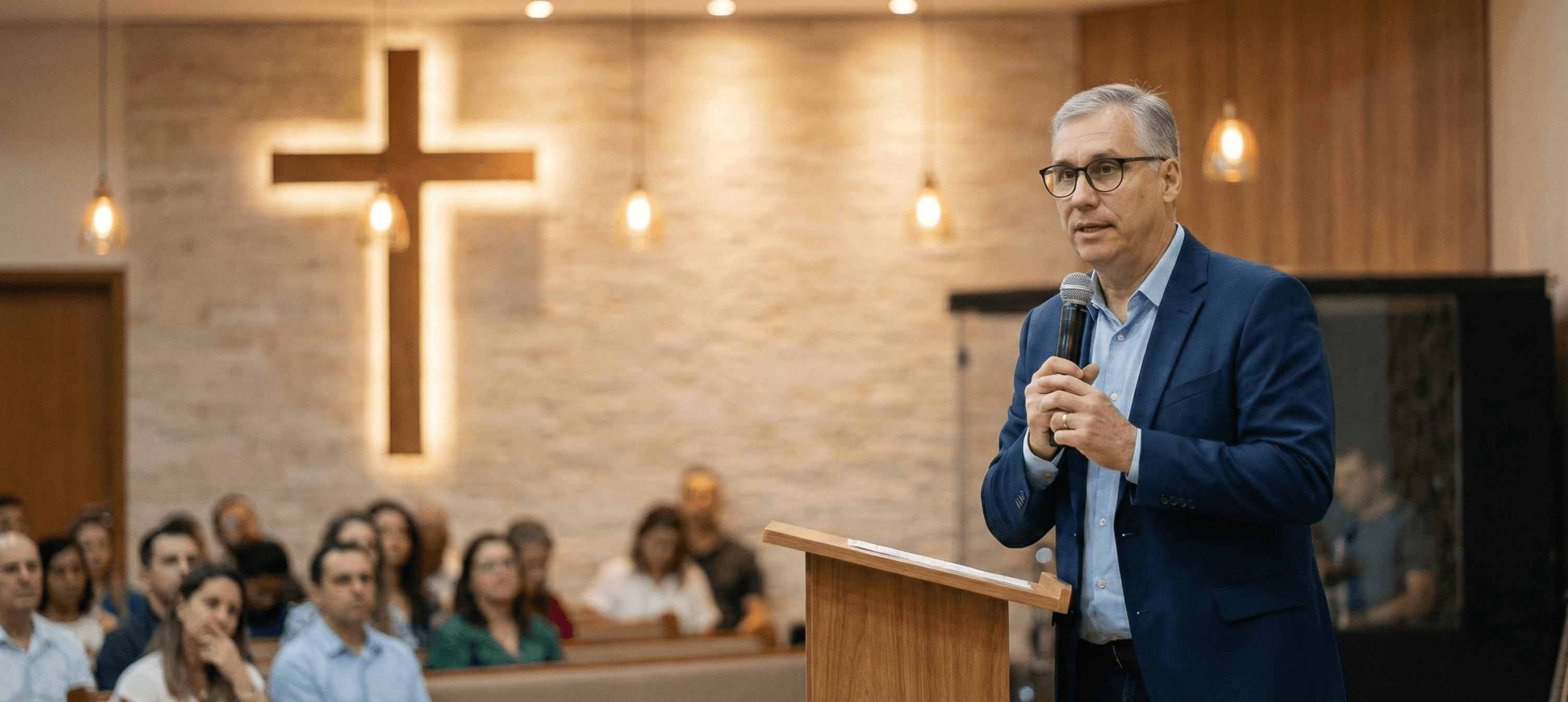 Pastor Ricardo pregando a Palavra